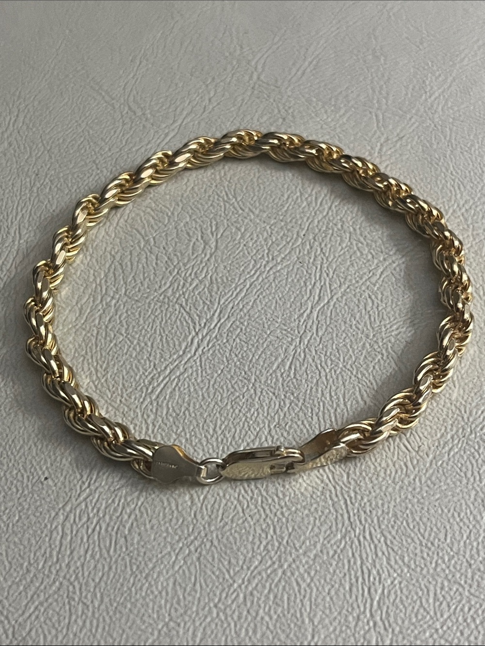 Danecraft 925 Sterling Silver Gold-tone Rope Chain Bracelet